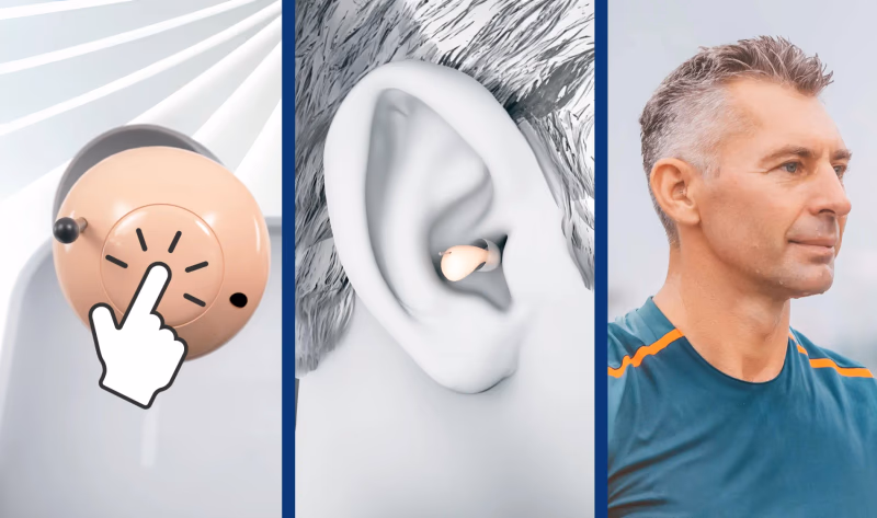 audien atom 2 hearing aid in ear illustration