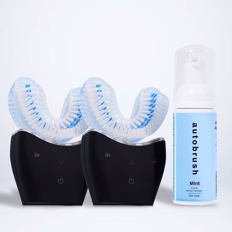 autobrush u shaped toothbrush and toothpaste