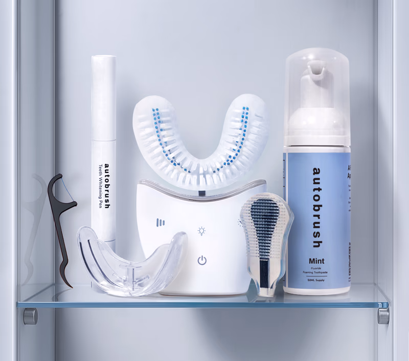 autobrush u shaped toothbrush kit with accessories