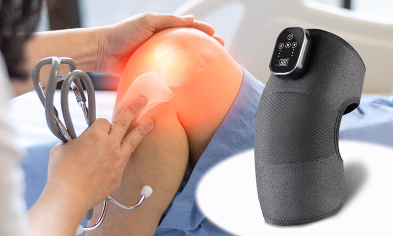 easeflex kneemassager with glowing knee illustration