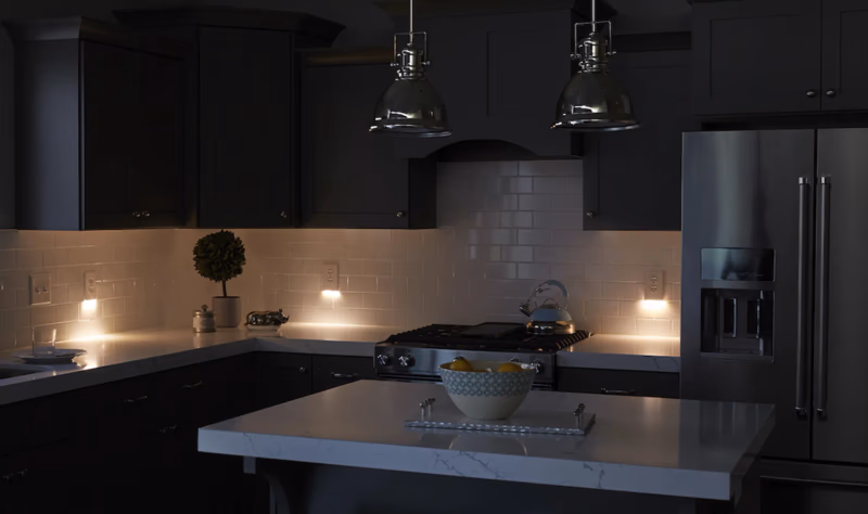 guidelight outlet cover nightlight in kitchen