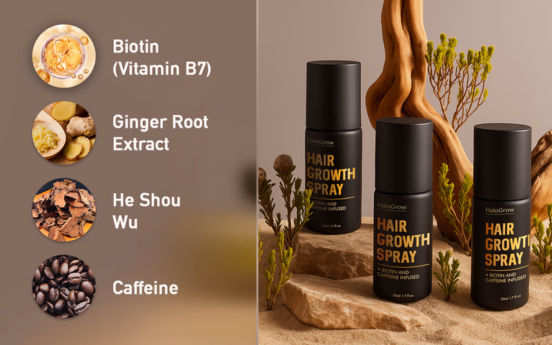 halogrow hair growth spray bottles and ingredients