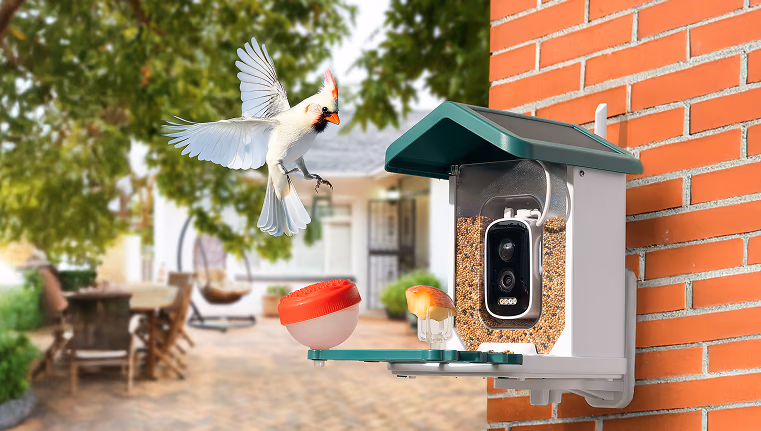 happy birdy smart bird feeder with live camera