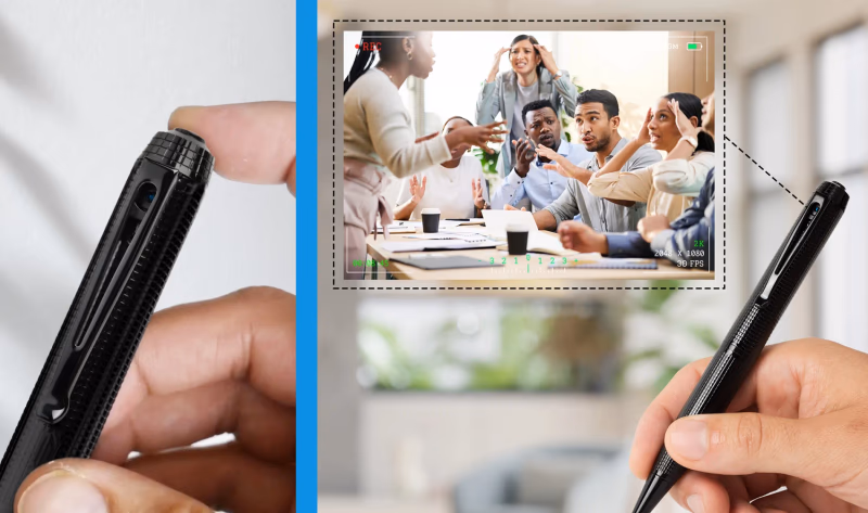 ispypen pro x hidden camera recording a meeting