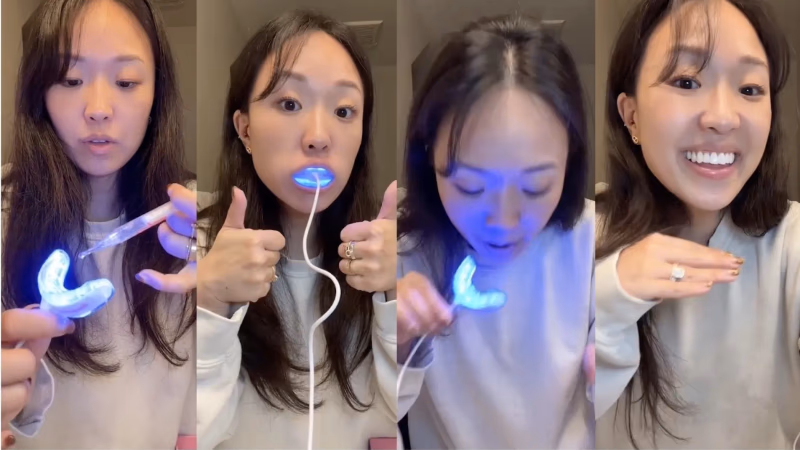 laughland teeth whitening kit with led light