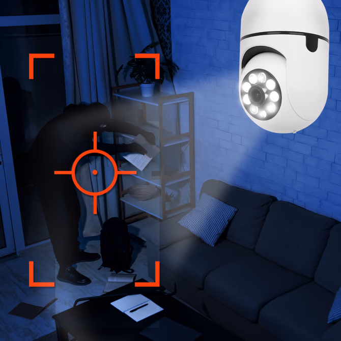 lightbulb camera detecting intruder