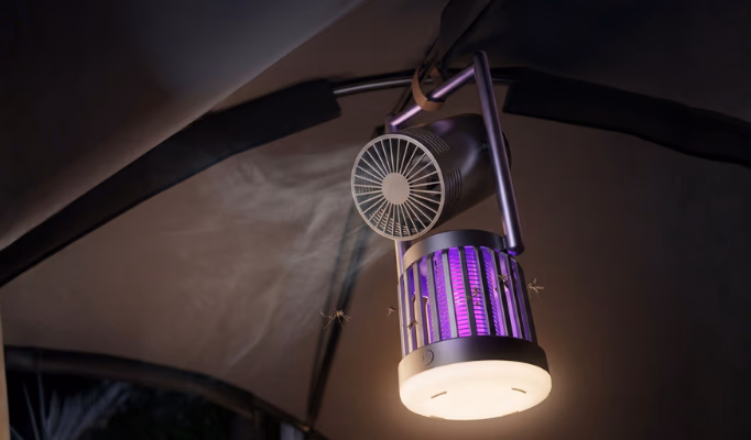 lumix bug trap with fan and light in tent