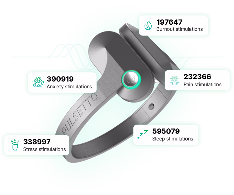 pulsetto device with stimulation statistics