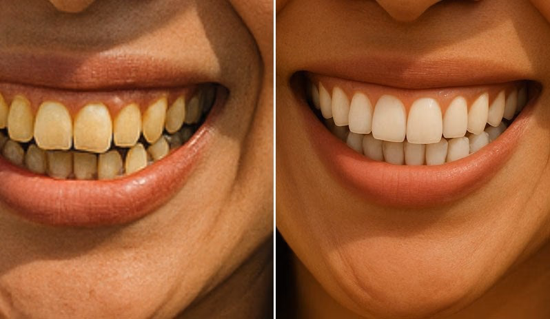 purely white teeth whitening before and after comparison