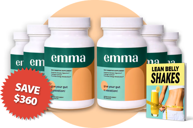 save 360 on emma digestive supplements and lean belly shakes
