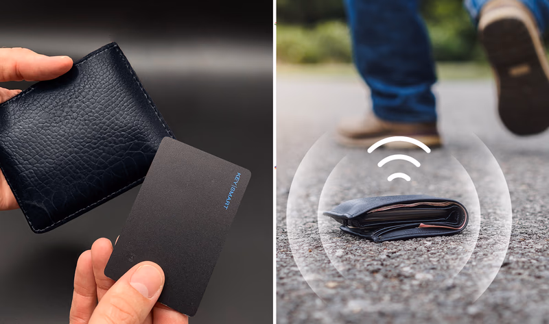 smartcard tracker next to a wallet