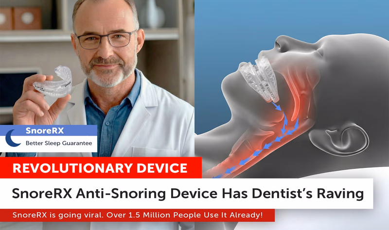 snorerx anti snoring device held by a doctor