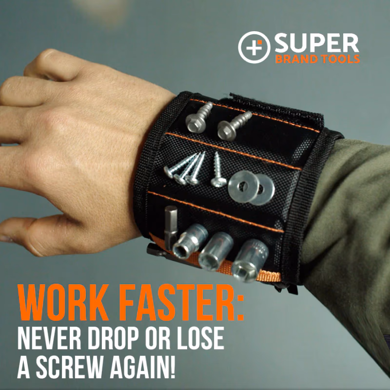 superwristband on a wrist with tools