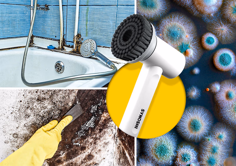 synoshi electric scrubber cleaning bathroom tiles and grout