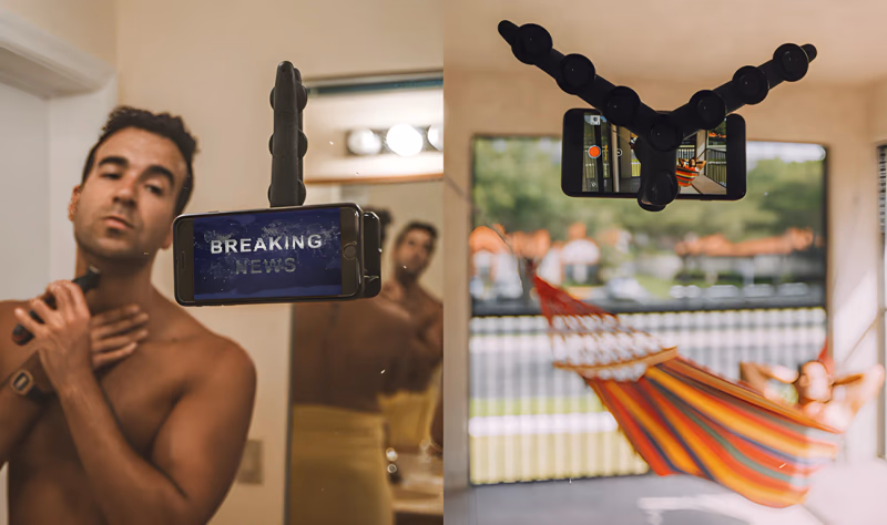 tenikle phone mount on mirror