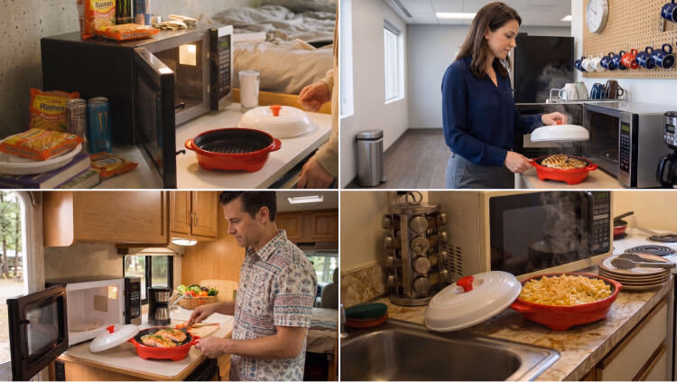 turborocketchef grill pan used in various kitchens and rvs