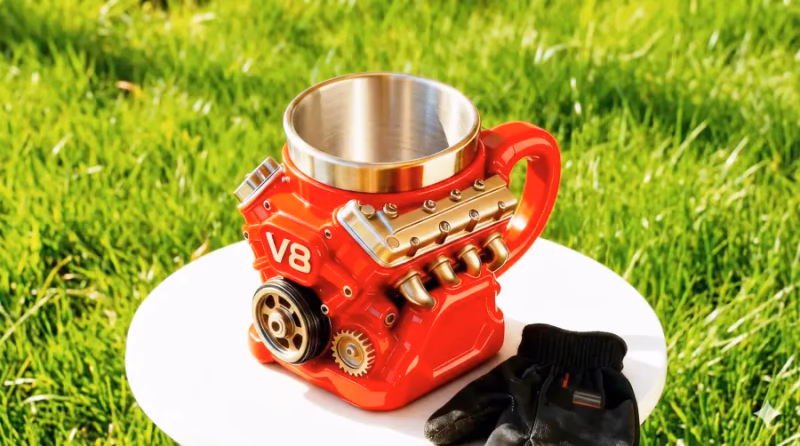 v8 engine coffee mug for car lovers