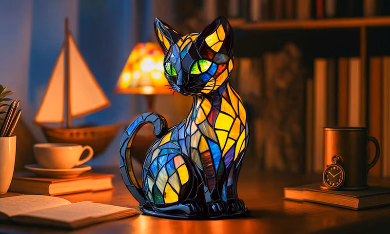 vueeze glowkitty lamp on a desk