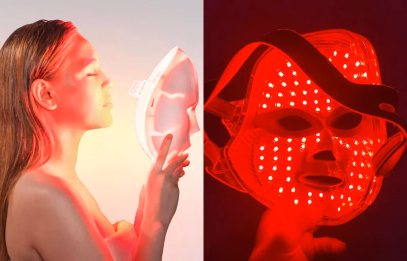 woman holding glokore led mask